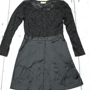 Princess Vera Wang Long-Sleeve Lace Black Dress